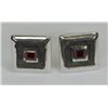 Image 2 : STERLING SILVER GARNET CUFF LINKS msrp $300