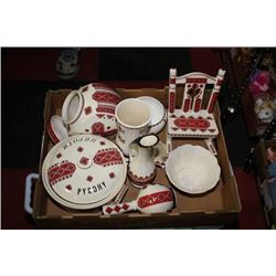FLAT OF ESTATE UKRANIAN DISHES & ORNAMENTS