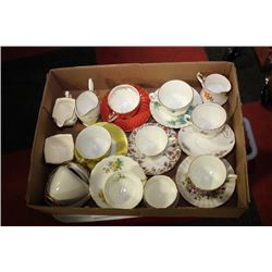 FLAT OF ESTATE ROYAL BONE CHINA CUPS & SAUCERS