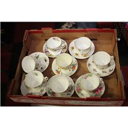 FLAT OF ESTATE ROYAL BONE CHINA CUPS & SAUCERS