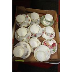 FLAT OF ESTATE ROYAL BONE CHINA CUPS & SAUCERS