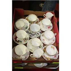 FLAT OF ESTATE ROYAL BONE CHINA CUPS & SAUCERS