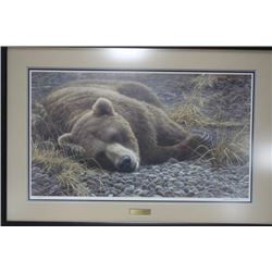 "GRIZZLY AT REST" BY ROBERT BATEMAN FRAMED PRINT