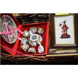 2 FRAMED EMBROIDERIES: JAPANESE MAN & WOMAN AND A