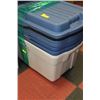 Image 1 : RUBBERMAID ROUGHNECK STORAGE BOXES W/ HINGED X4
