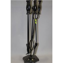 4PC. FIREPLACE TOOLS POKERS SET W/ STAND HOLDER