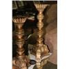 Image 1 : PAIR OF GOLD LEAF CANDLE HOLDERS