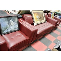 SHOWHOME 3PC LEATHERETTE SOFA  W/2 CHAIRS