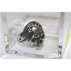 STAINLESS STEEL SKULL BIKER RING SIZE: 10