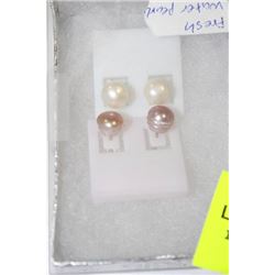 2 PAIRS OF FRESH WATER PEARL EARRINGS