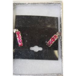 .925 SILVER LAB RUBY EARRINGS