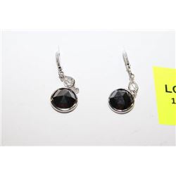 #39 14 KT GOLD BLACK DIAMOND EARRINGS