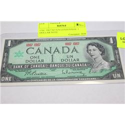 UNC 1967 NO S/N CENTENNIAL 1 DOLLAR NOTE