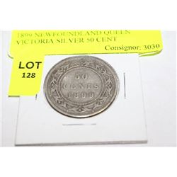 1899 NEWFOUNDLAND QUEEN VICTORIA SILVER 50 CENT