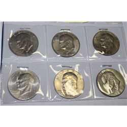 6 US EISENHOWER DOLLARS 1971-1978