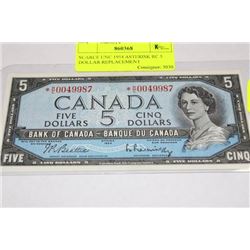 SCARCE UNC 1954 ASTERISK RC 5 DOLLAR REPLACEMENT