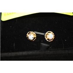 PAIR OF 10K GOLD AND OPAL EARRINGS