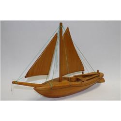 HAND CARVED WOODEN SAIL BOAT