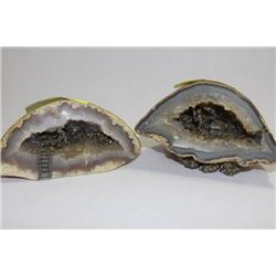 QUARTZ AND FOOLS GOLD MINERS ORNAMENTS X2