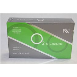 BOX OF O2 E-LIQUID MENTHOL FLAVOUR