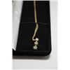 Image 1 : 18" GOLD CHAIN WITH 3 DROP DIAMOND ACCENT