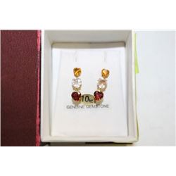 10K/14K GENUINE GEMSTONE EARRINGS X3