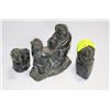 Image 1 : 3 SOAP STONE STYLE ORNAMENTS