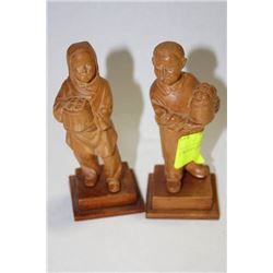 2 WOOD CARVED ORNAMENTS