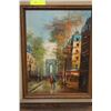Image 1 : ESTATE OIL ON CANVAS CITY SCENE PICTURE