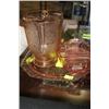 Image 1 : 3 PCES OF DEPRESSION GLASS- JUG, PLATE & SECTIONED