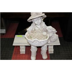 OUTDOOR GIRL W BUNNY ORNAMENT