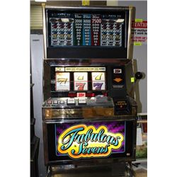 REEL SLOT MACHINE FABULOUS 7'S USES QUARTERS PAYS