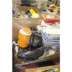 PALLET OF HOUSEHOLD MISC ORNAMENTS ETC