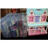 Image 1 : FOLD OUT DOLL HOUSE W 3 CONTAINERS OF DOLL