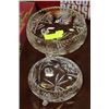 Image 1 : PAIR OF MATCHING PINWHEEL CRYSTAL FOOTED BOWLS