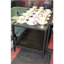 SHOWHOME METAL AND GLASS END TABLE