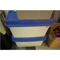 PAIR OF LARGE LIDDED STORAGE BINS