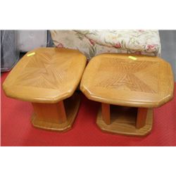 PAIR OF OAK END TABLES
