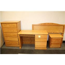 ESTATE OAK QUEEN SIZE 4 PC BEDROOM SUITE