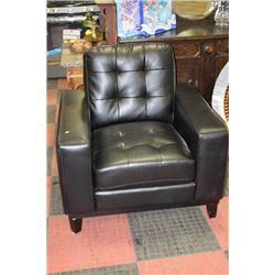 SHOWEHOME BLACK LEATHERETTE DESIGNER SOFA CHAIR