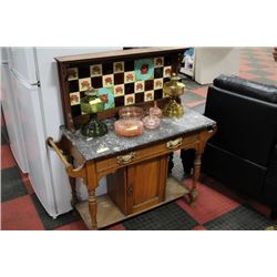 ESTATE WASH STAND W TILE BACK