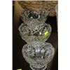 Image 1 : 3 PCES PINWHEEL CRYSTAL BOWLS