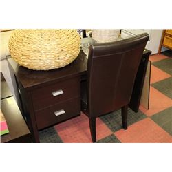 SHOWHOME 2 DRAWER OFFICE DESK W LEATHERETTE