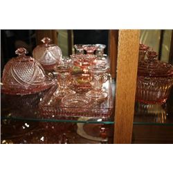 ESTATE LOT OF PINK DEPRESSION GLASS-9 PCES