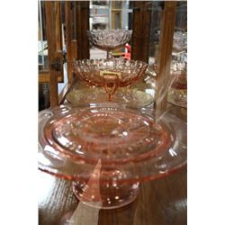 ESTATE LOT OF PINK DEPRESSION GLASS- 5 PCES