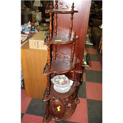 ESTATE WOOD CORNER WHATNOT SHELF