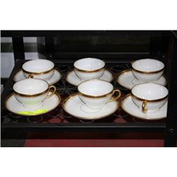 SET OF 6 LIMOGES CUP & SAUCERS