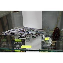 4 PCS ART GLASS-2 FISH, WHALE AND DOG