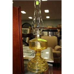 AMBER GLASS OIL LAMP