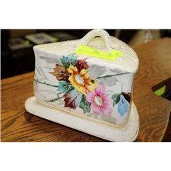 GERMAN FLORAL LIDDED CHEESE DISH